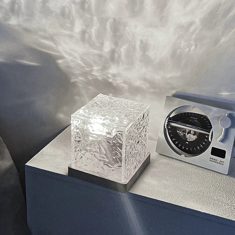 Rotating Water Ripple Night Light Projector Portable Aurora 