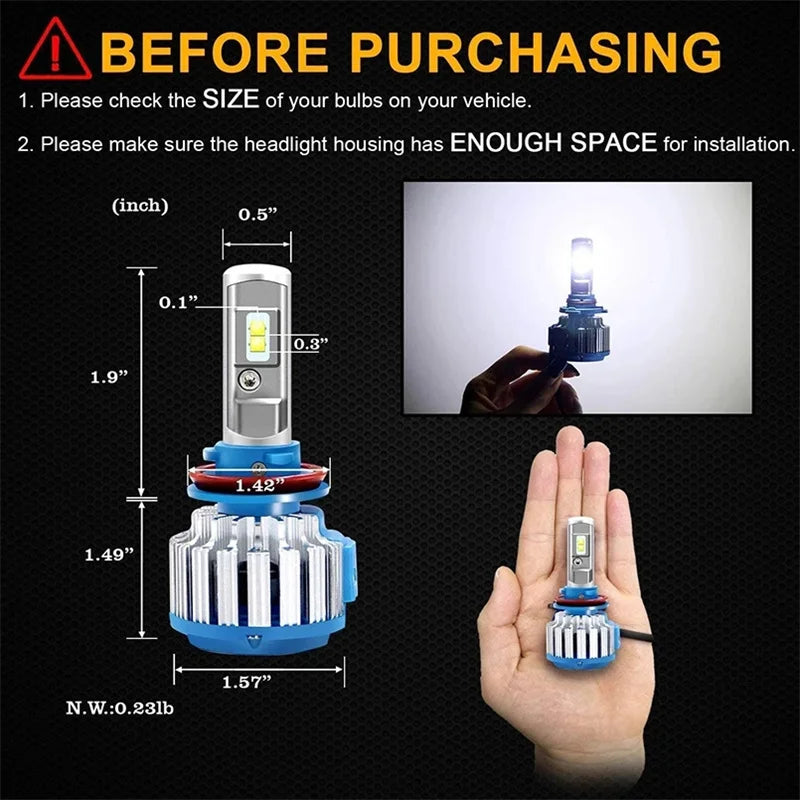 Turbo Led T1 H4 H7 Led Headlight 70W H1 H3 H11 9004 9005 900