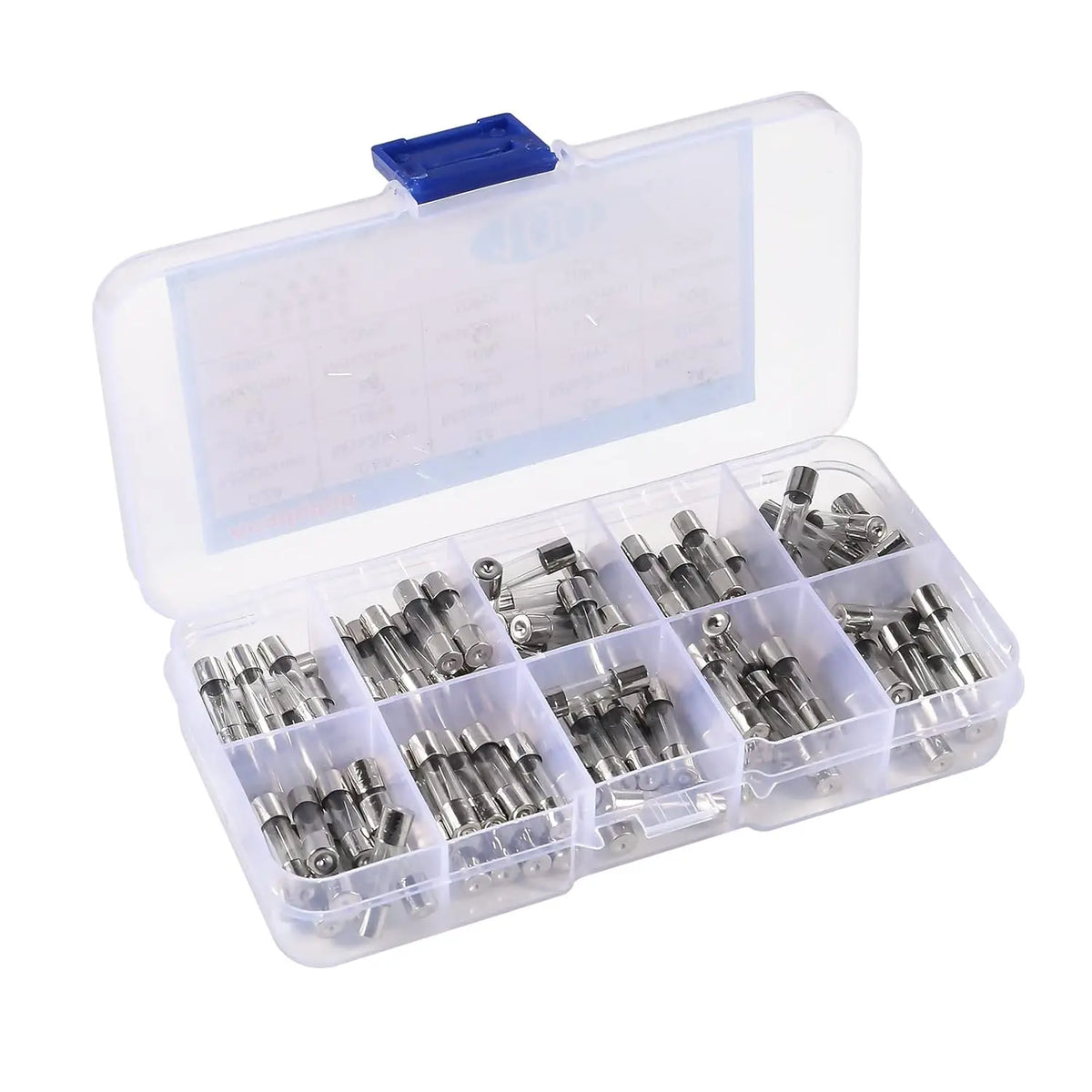 100pcs Fast-Blow Glass Fuses Assorted Kit 10Values Amp 5x20m