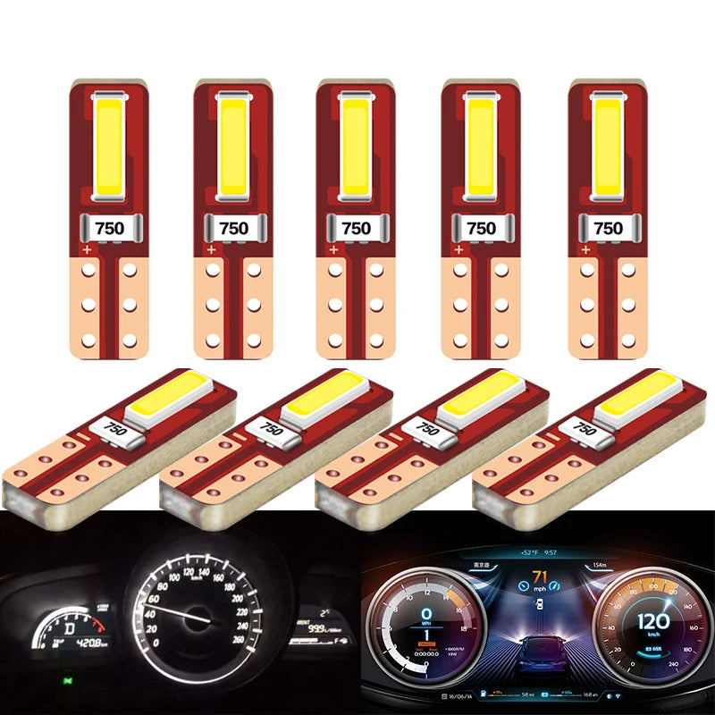 10/20/50 PCS T5 LED W3W W1.2W Led Bulb Car Interior Dashboar