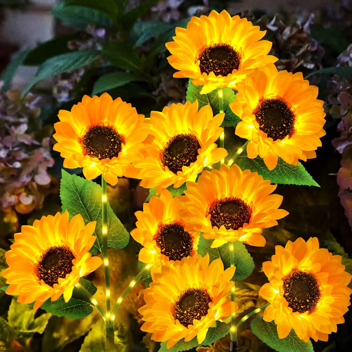 3 Head Solar Sunflower Lights LED Light Garland Outdoor Wate