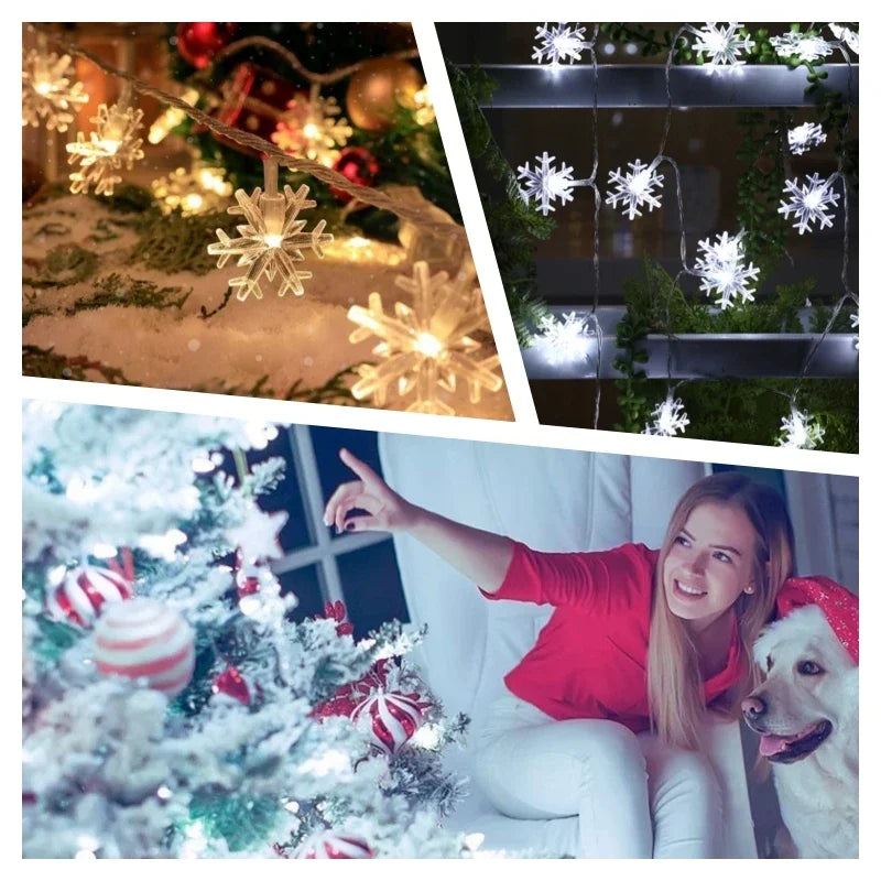 Snowflake Lights String LED Festoon Light USB Plug Christmas