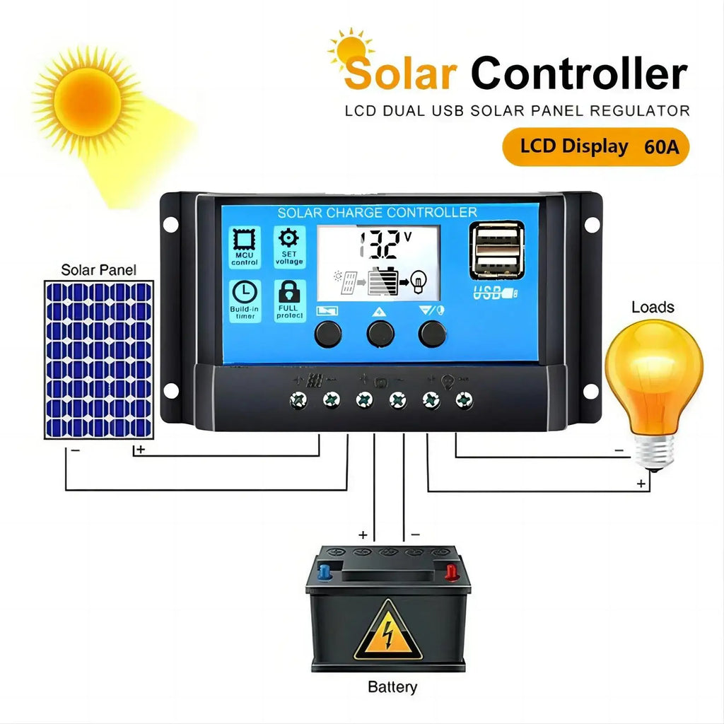 100A Solar Charge Controller 12V 24V Solar Panel Regulator A