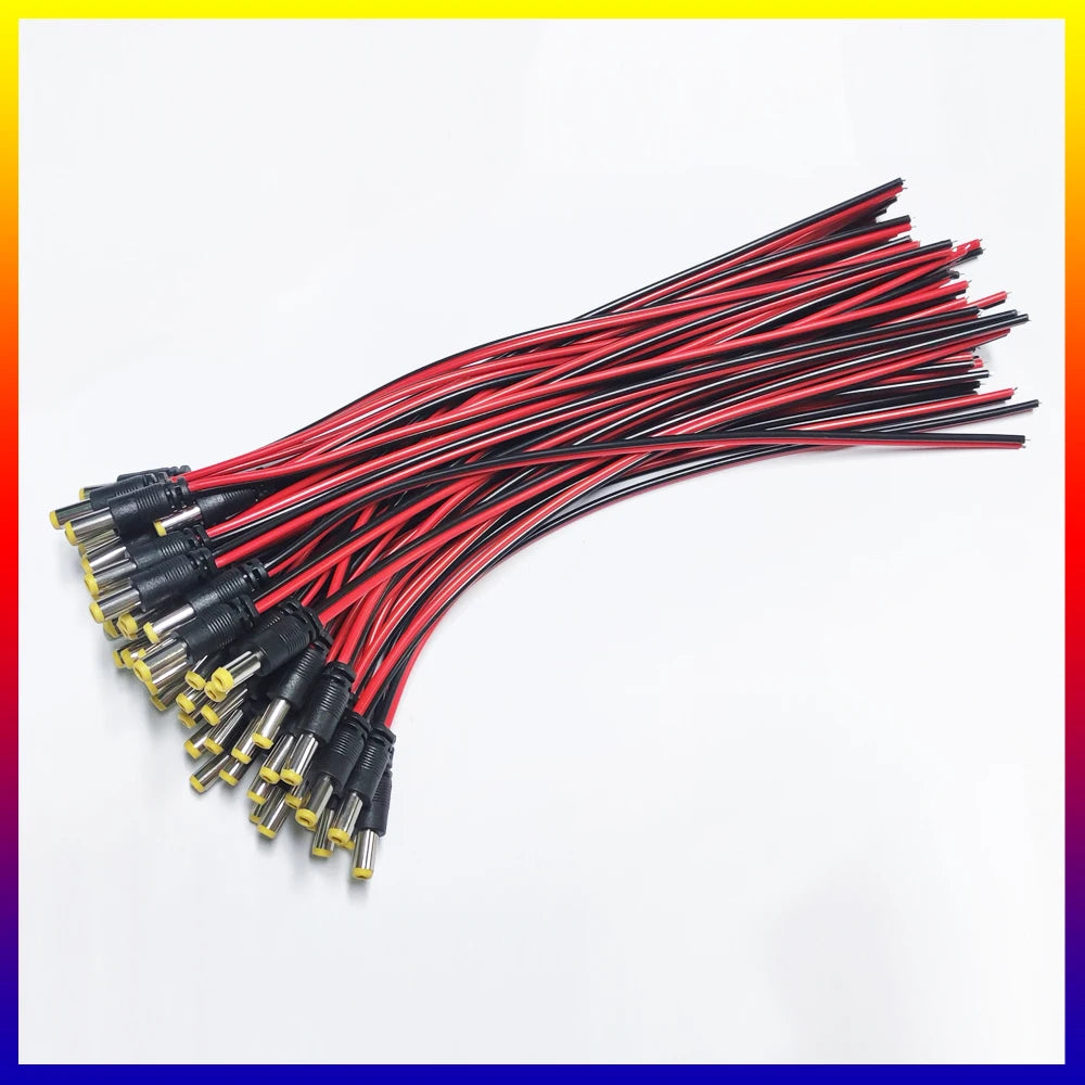 10pcs/Lot Male Female Plug DC 12V Power Pigtail Cable Jack F