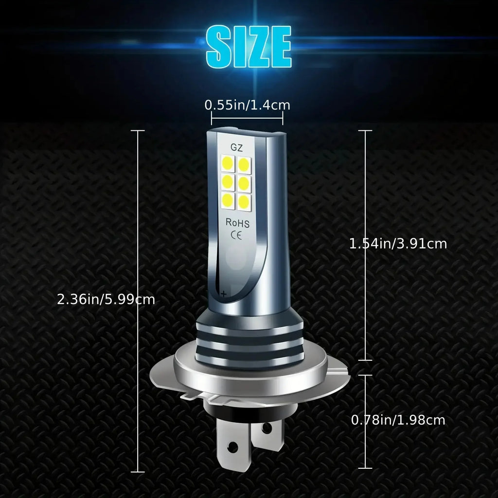 4PCS H7 12SMD 2835 LED Headlight KIT Combo Bulbs High Low Be