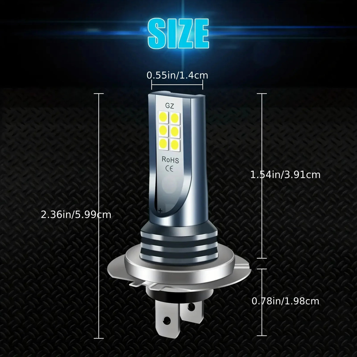 4PCS H7 12SMD 2835 LED Headlight KIT Combo Bulbs High Low Be