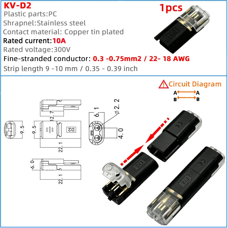 T-Type Quick Wire Connection LED Solder-Free Wire Connector Piercing Style Parallel Line Distributor No Wire Cutting Required