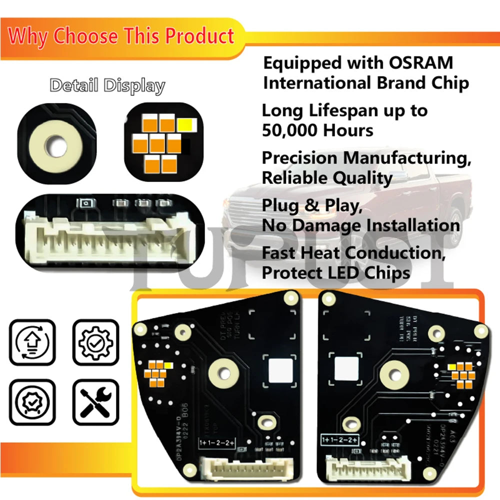 DRL Board Daytime Running Light Headlight Module Repair for Dodge