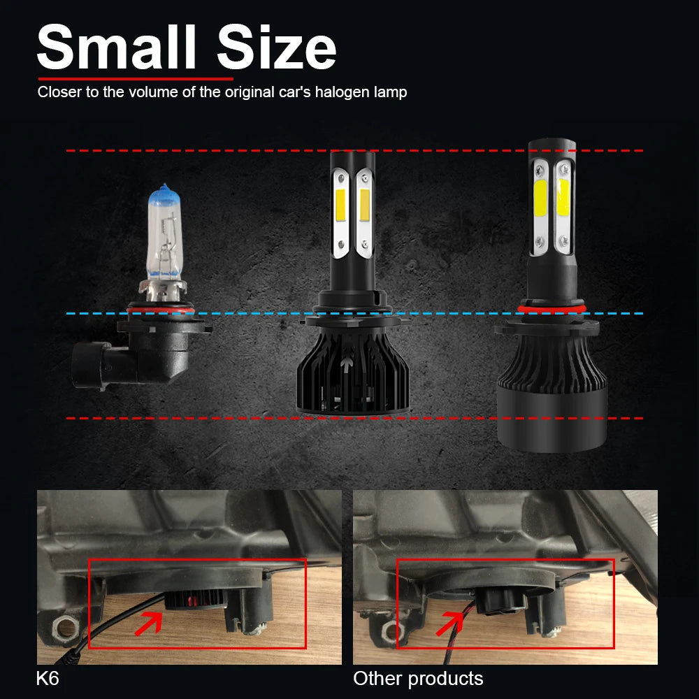 High Quality 1Pair 9007 Car LED High Low Headlight Bulb for 