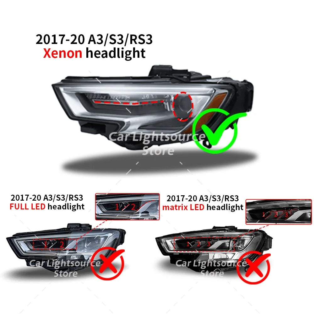 DRL LED Board Amber Blue Red For Audi A3 S3 8V 2017-2020 Xenon Headlight Daytime Running Light Module