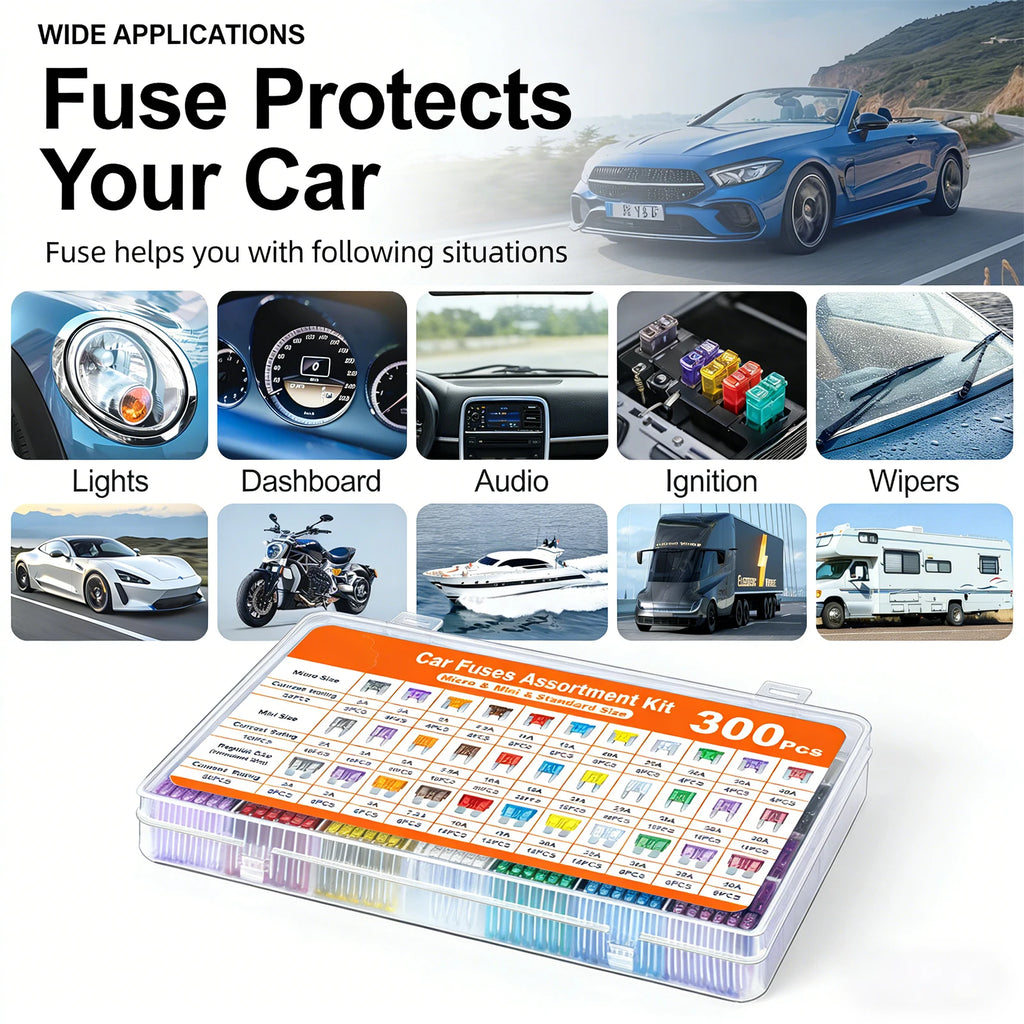 120-300Car Fuse Assortment Kit Blade Fuses Automotive Standa