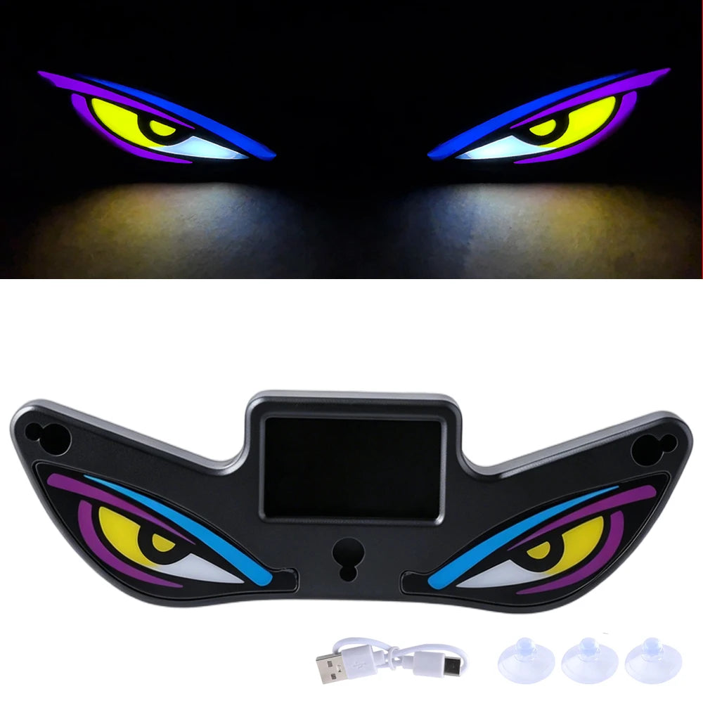 Solar LED Devil Eyes Windshield Warning Flashing Signal Indicator Car LED Ambient Lights with Suction Cup for SUV Auto Window