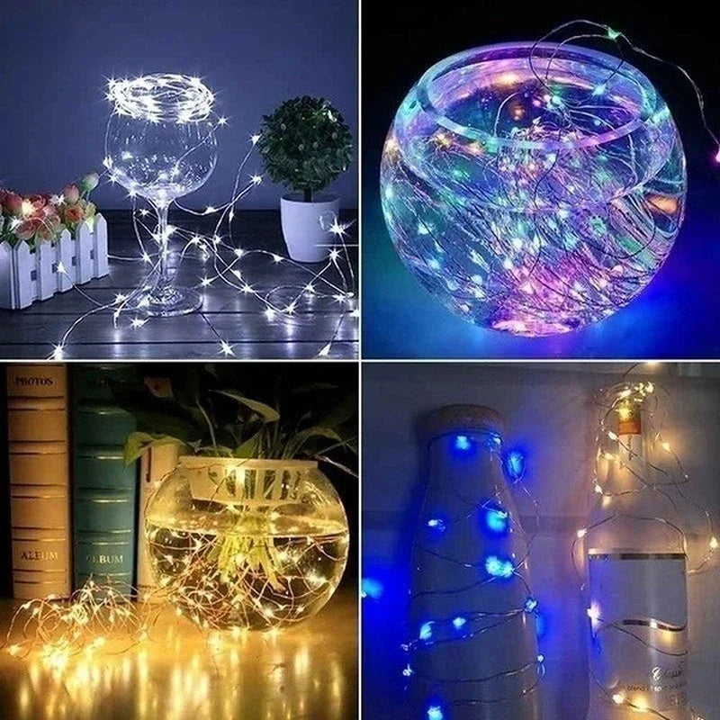 1/5/10pcs Fairy Lights String Button Battery Light Home Deco