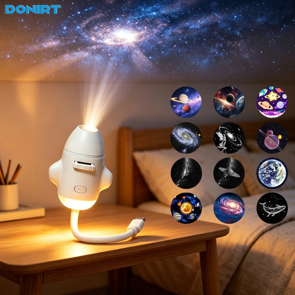 2-in-1 USB Galaxy Projection Light Adjustable Focus Ambient 