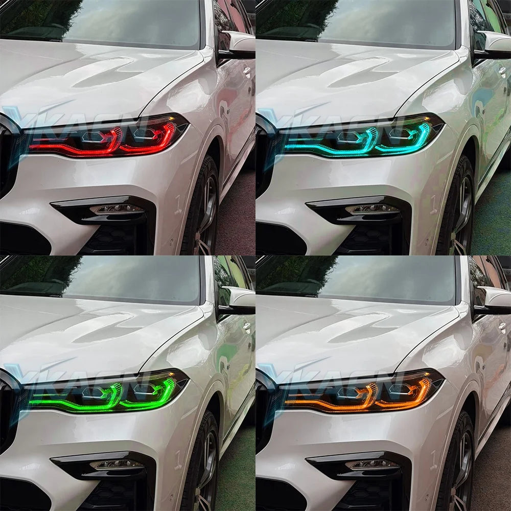 Angel Eyes DRL Boards Module For BMW X7 G07 19-21 Headlight Daytime Running Light Turn Signal Blue Red for