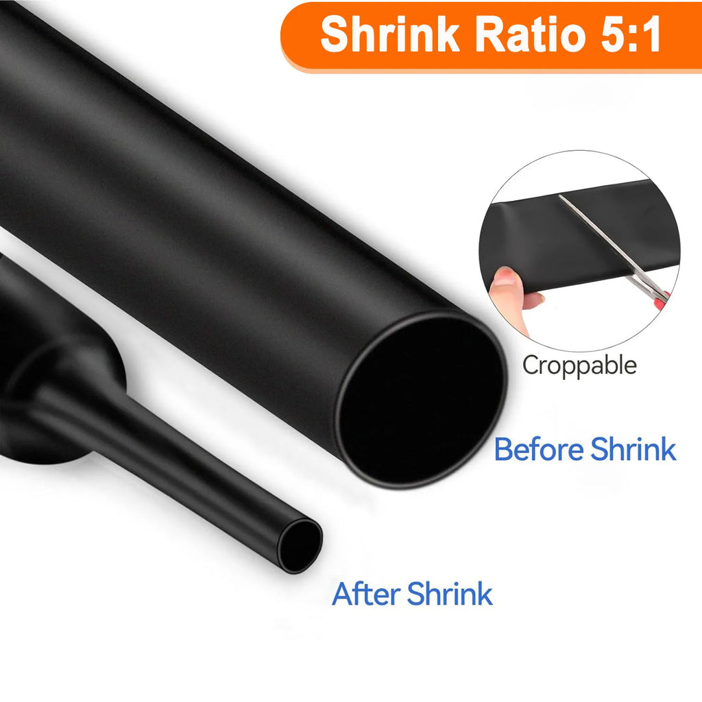 5 1 Ratio Heat Shrink Tubing Φ4mm to Φ52 Dual Wall Adhesive 