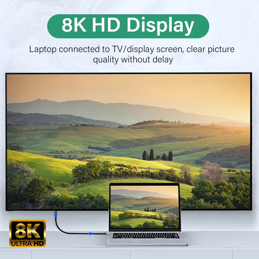 8K HDMI Cable High Speed 48Gbps HDMI 2.1 Ultra HD High Defin