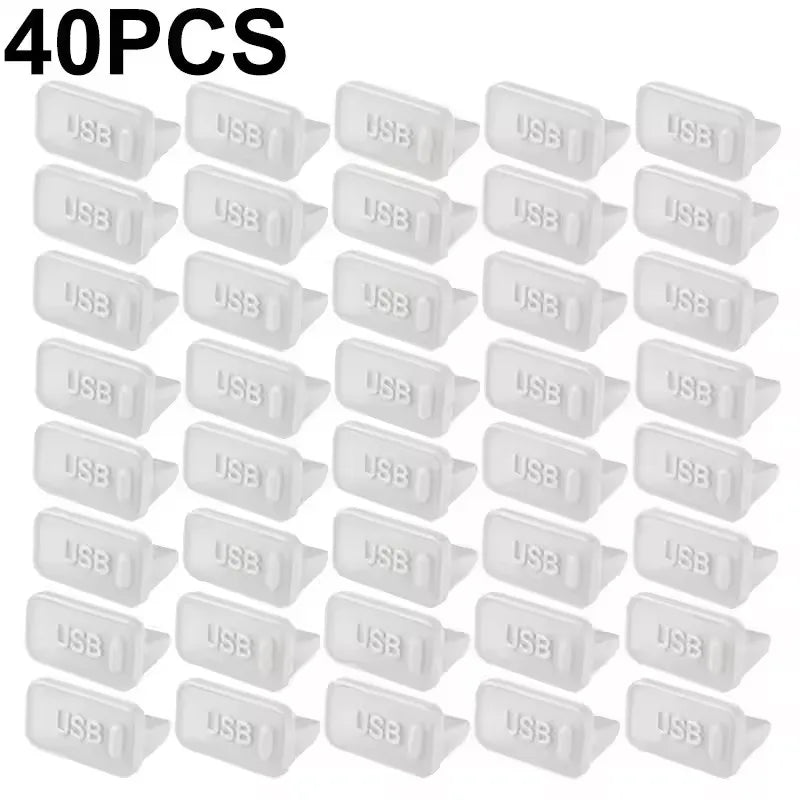60/40/20/10PCS USB A Dust Plugs for Laptop Notebook PC USB Charging Ports Protectors Silicone Dustproof Caps Dustplug Cover