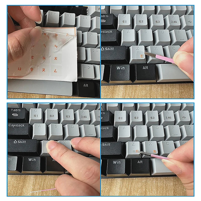 Korean German Transparent Tear Off Keyboard Stickers Univers