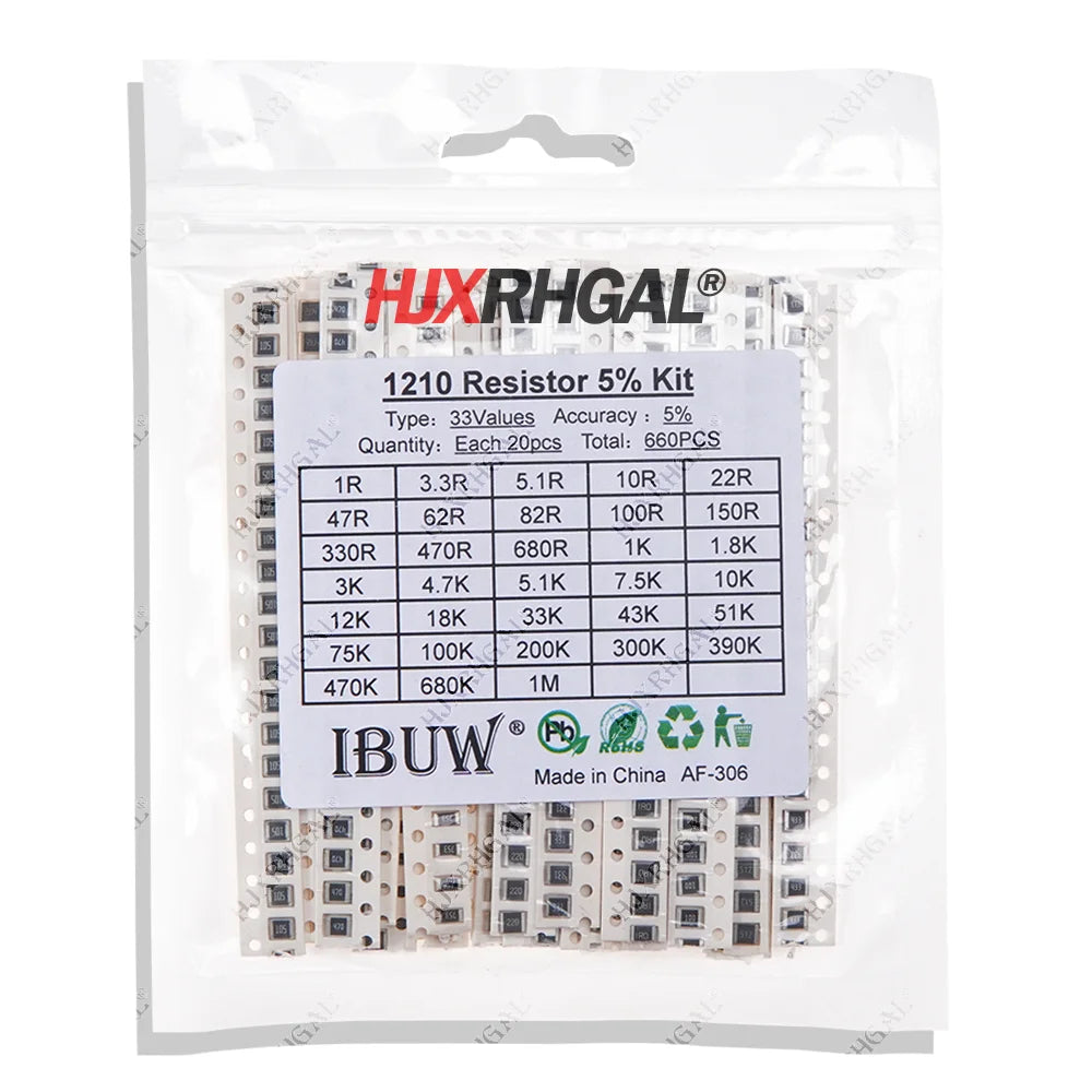 10/20/33/60/80 Values SMD Resistor Kit Assorted Kit 10ohm-1M