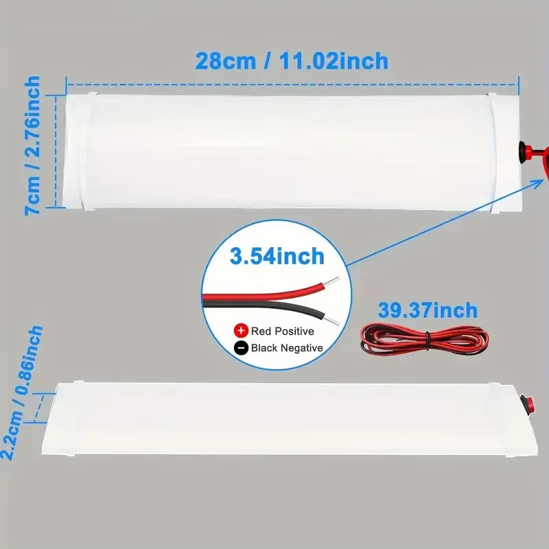 1pc/2pcs LED Vehicle Interior Light Bar- 12V-80V Car Reading