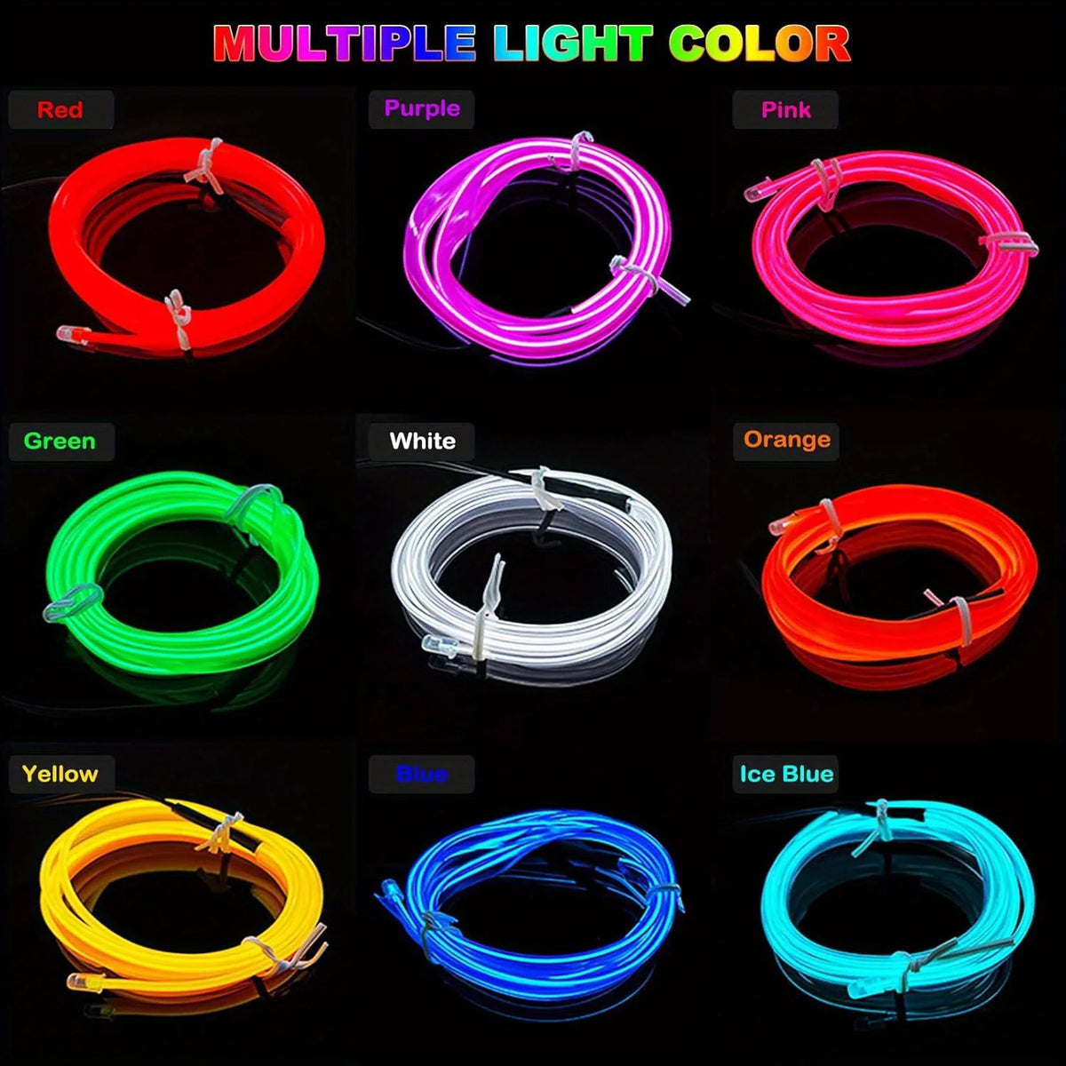 Car LED Strip Lights 196.85inch USB Neon Ambient Lighting Ki