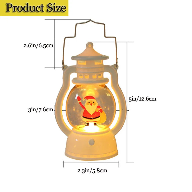 Portable LED Christmas Santa Claus Snowman Lanterns Indoor D