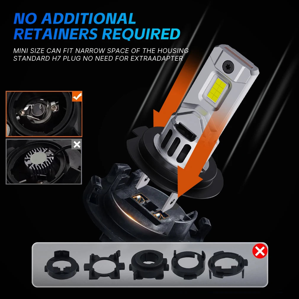 MAIDSIE H7 LED Headlight Bulb Mini Wireless 1200W 220000LM 6
