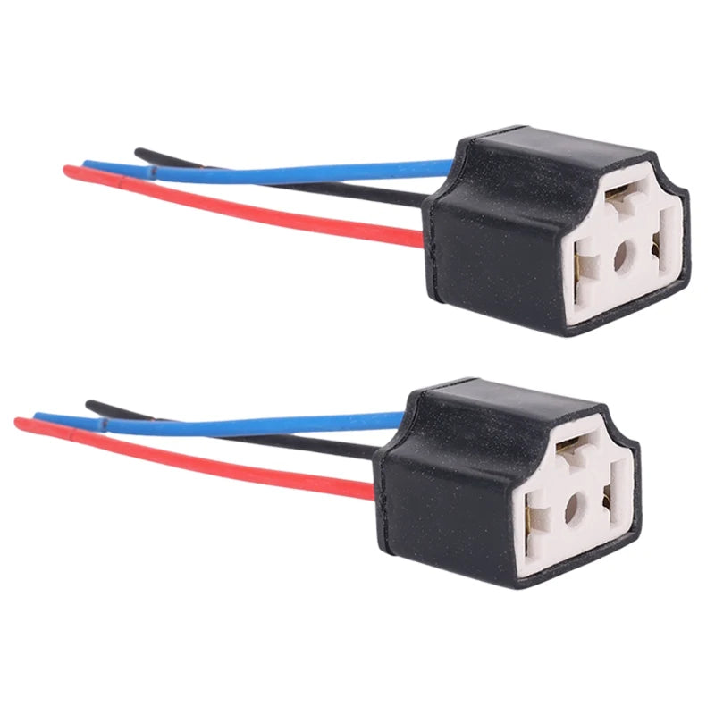 Ceramic LED H4 Headlight Socket Car Headlight Replacement Repair Bulb Holder Connector Plug Auto H4 Bulb Wire Socket 20/2pcs