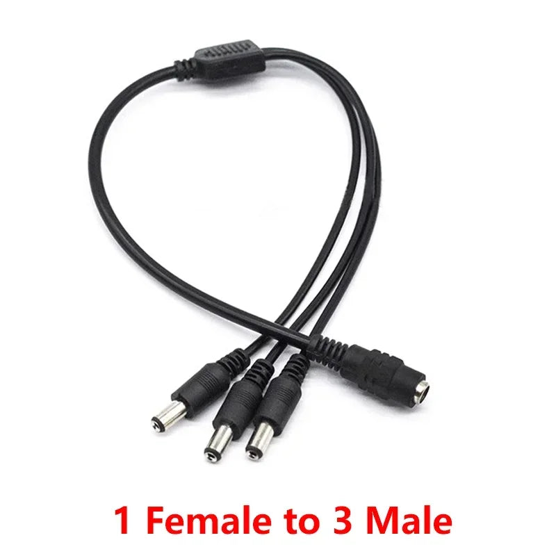 5.5x 2.1mm 1 to 2/3/4/5/6/8 Way DC Power Splitter Cable 5V 12V 24V Power Adapter Connector Cord for LED Strip Lights CCTV Camera