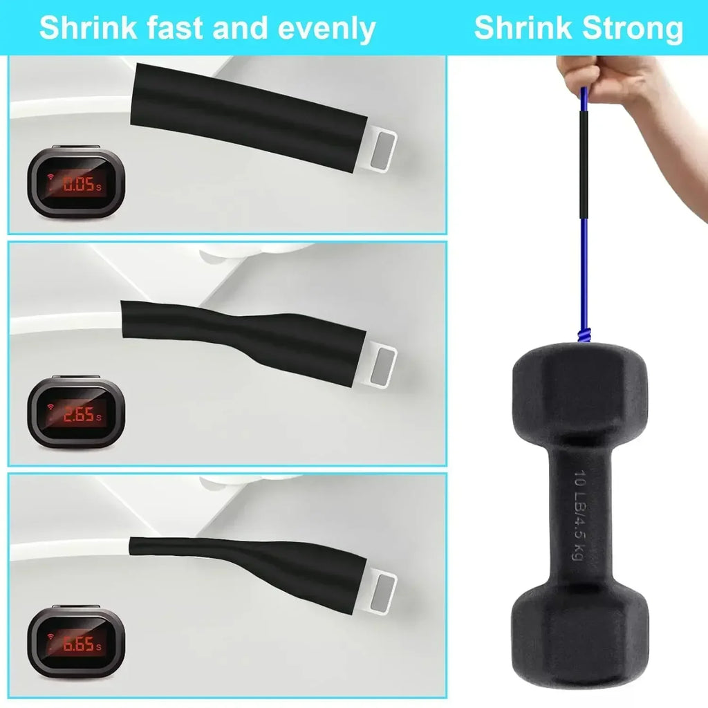 Black Heat Shrink Tubing Kit for Wire Cable Repair Polyolefi