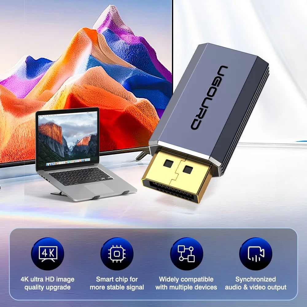 0.2m 4K 60Hz DP to HDMI Adapter Cable Unidirectional Display