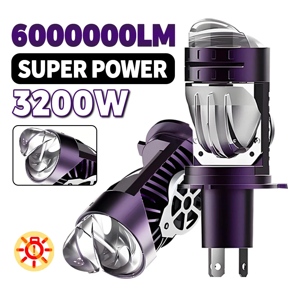 H4 Bi LED Mini Projector Lens LED Car Headlight Bulb CANBUS 