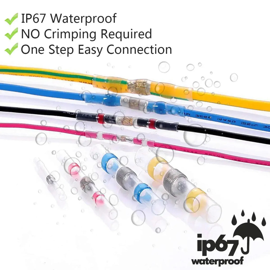 10 350pcs Solder Seal Wire Connectors Kit Heat Shrink Butt C