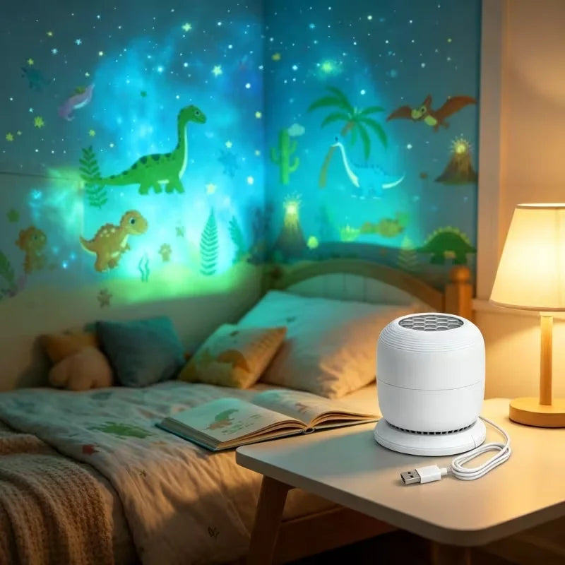 Mini 360 Rotating Night Light Projector USB Jurassic Dinosau