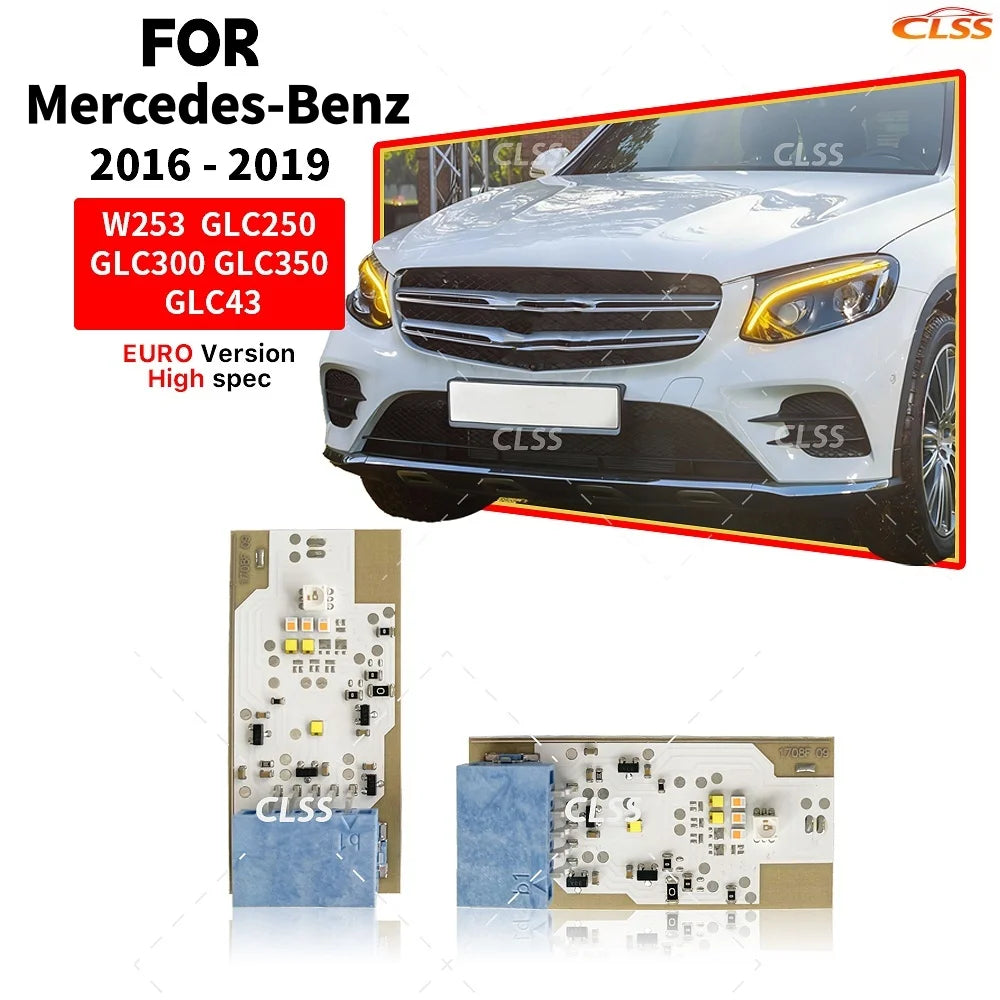 DRL LED Boards Lightsource For Mercedes-Benz GLC W253 GLC250 GLC200 2016-2019 High Spec Headlight Daytime