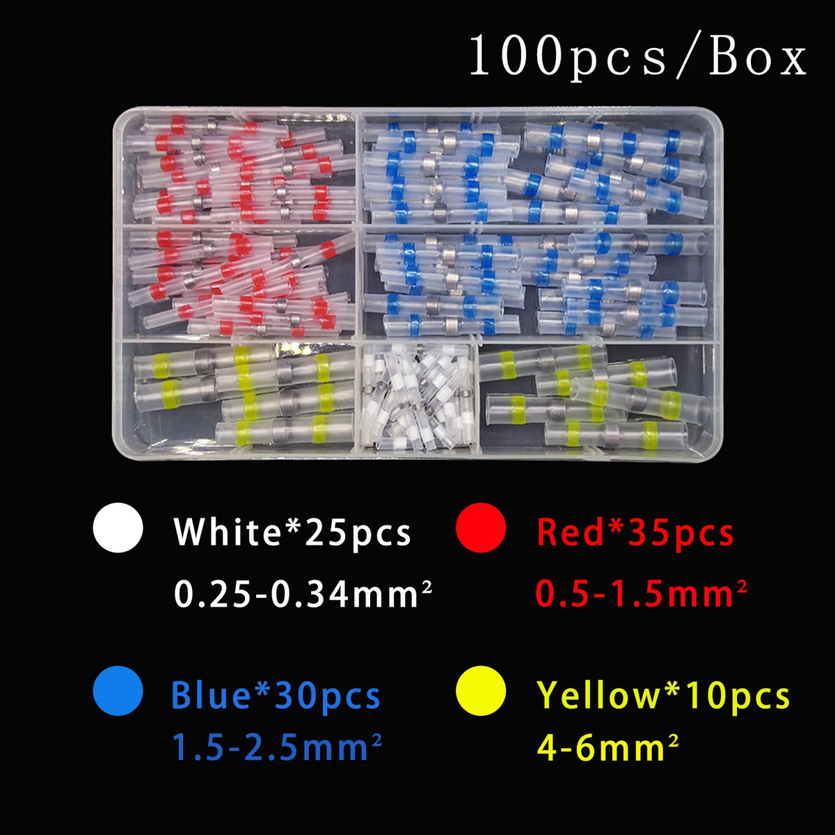 10 350pcs Solder Seal Wire Connectors Kit Heat Shrink Butt Crimp Terminals Waterproof Electrical Cable Splice Connector