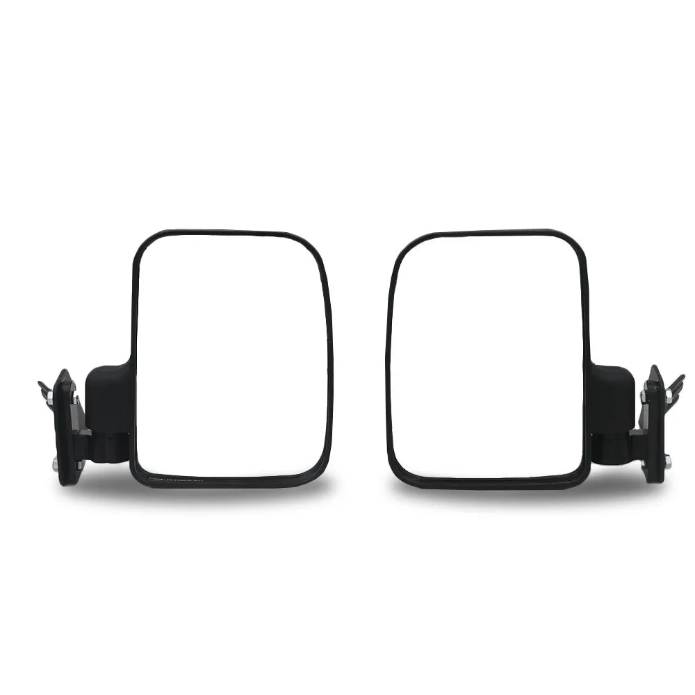 A Pair UTV Side Rearview Mirrors For POLARIS GENERAL 2016+ Square Black Rear View Mirror ATV Exterior