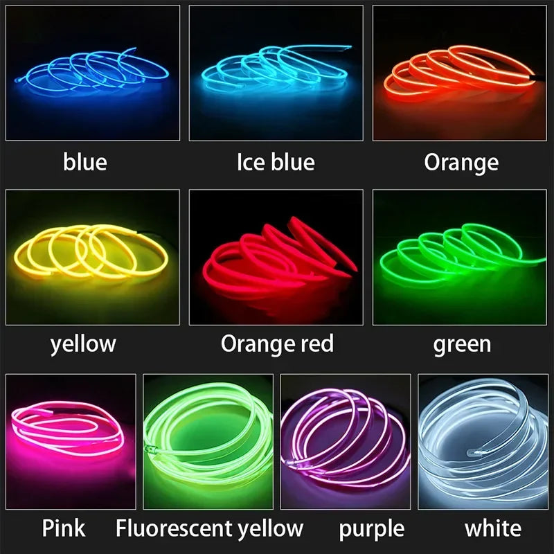 Car Interior Decorative Lamps Strips 1M 2M 3M 5M Atmosphere 
