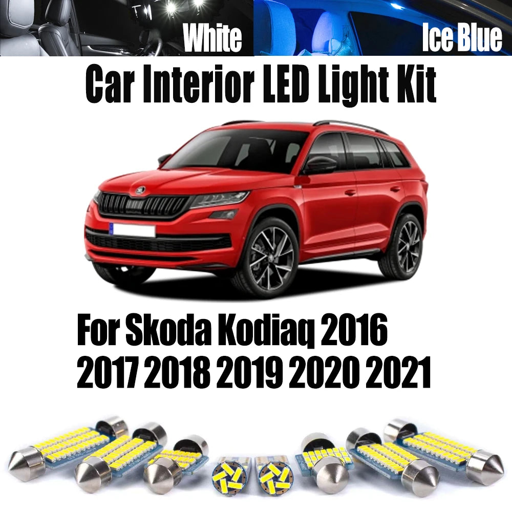 11-Piece LED Interior Light Kit for Skoda - Canbus Error-Free Interior Bulbs