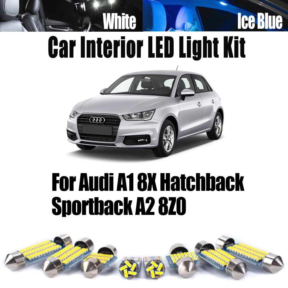 For Audi A1 8X Hatchback Sportback A2 8Z0 LED Interior Map Dome Trunk Luggage Light Kit Car for Audi A2