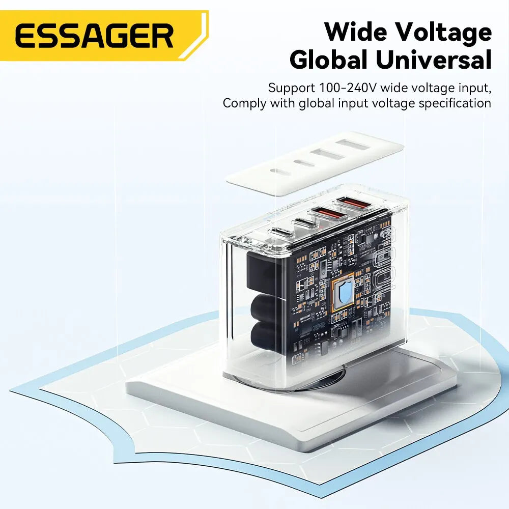 Essager 100W GaN USB Type C Caricabatterie PD QC Quick Charg