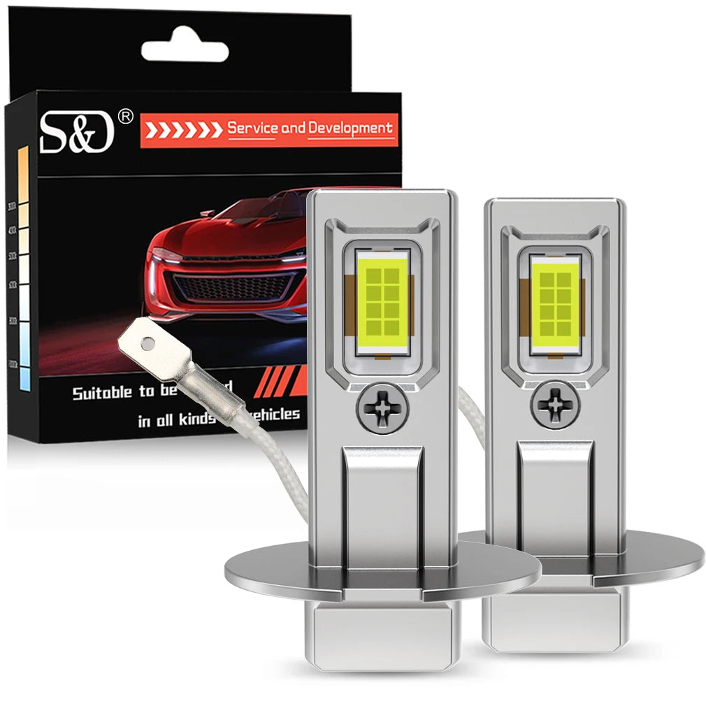 H3 LED Headlight 20000LM 6500K Super Bright 16PCS CSP Bulbs 