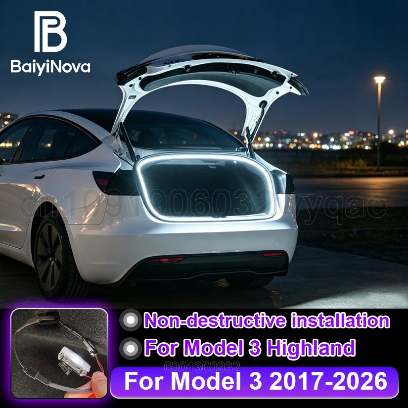 Car Trunk Light Bar For Tesla MODEL 3 2017-2026 Rear Luggage
