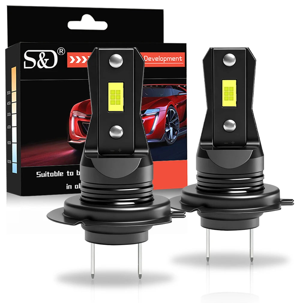 S&D H8 H11 LED Canbus 9005 9006 Fog Light Bulbs 60W 20000LM Wireless CSP LED Headlight Auto Lamp for Car Driving 6000K White