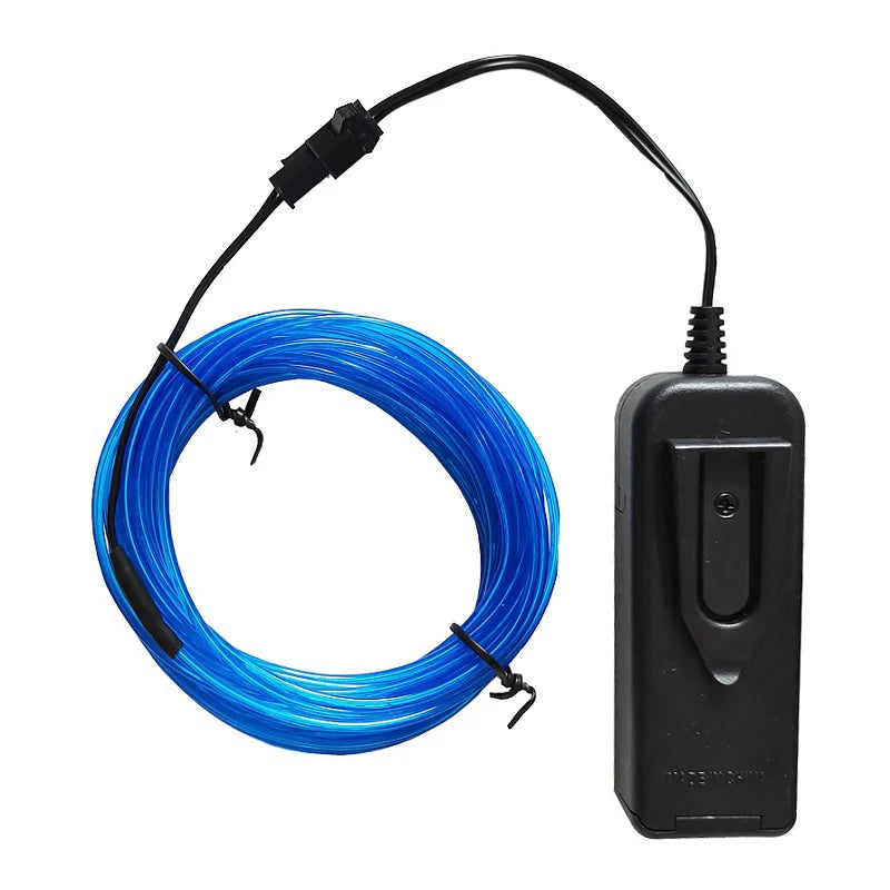 10m/5m/3m/1m 3V Battery 5V USB 12V Neon Glow EL Wire Rope with Adapter Flexible LED Strip for Car Party Dance Atmosphere Decor