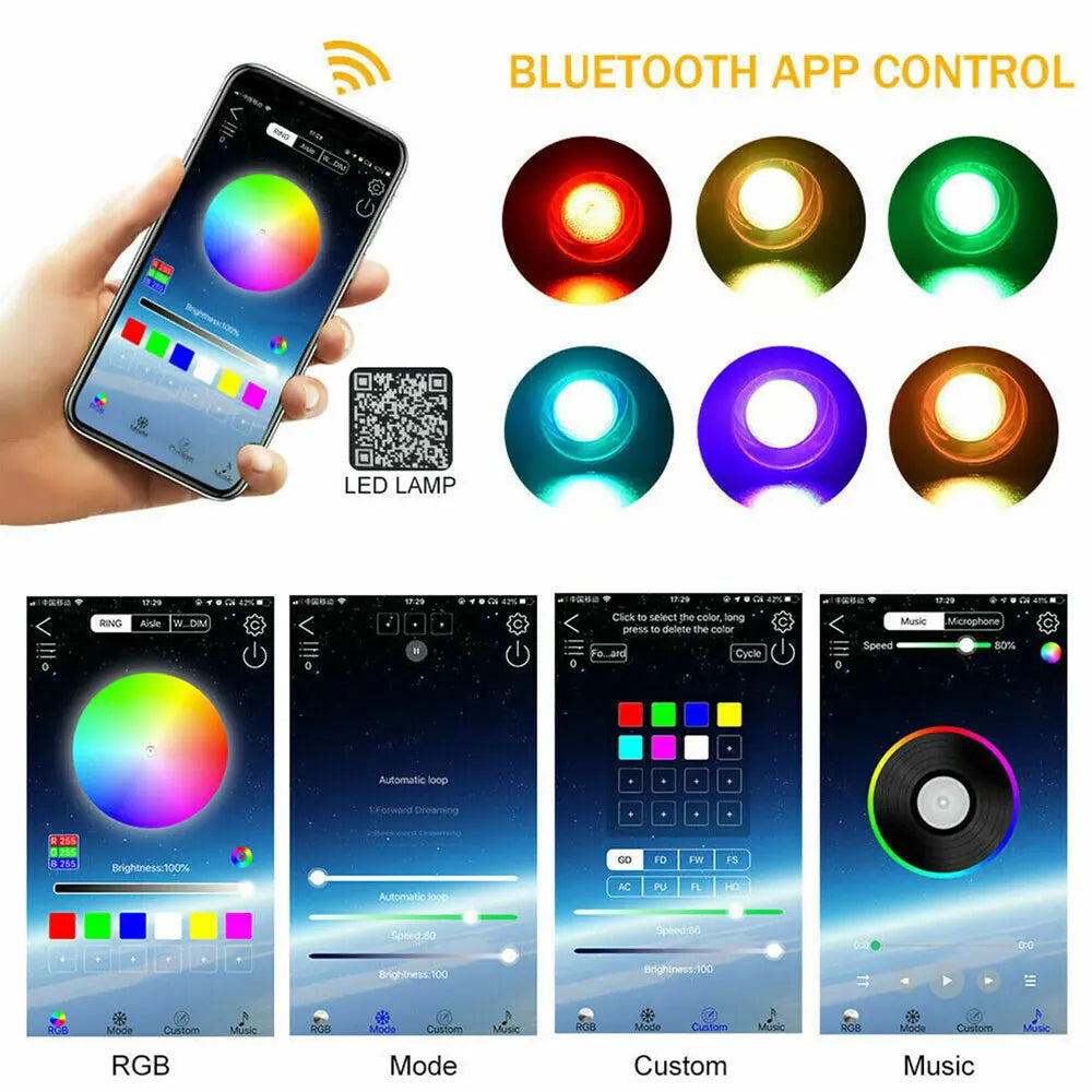 Car Starry Sky 1000pcs Bluetooth AppRGB Remote Control Starr