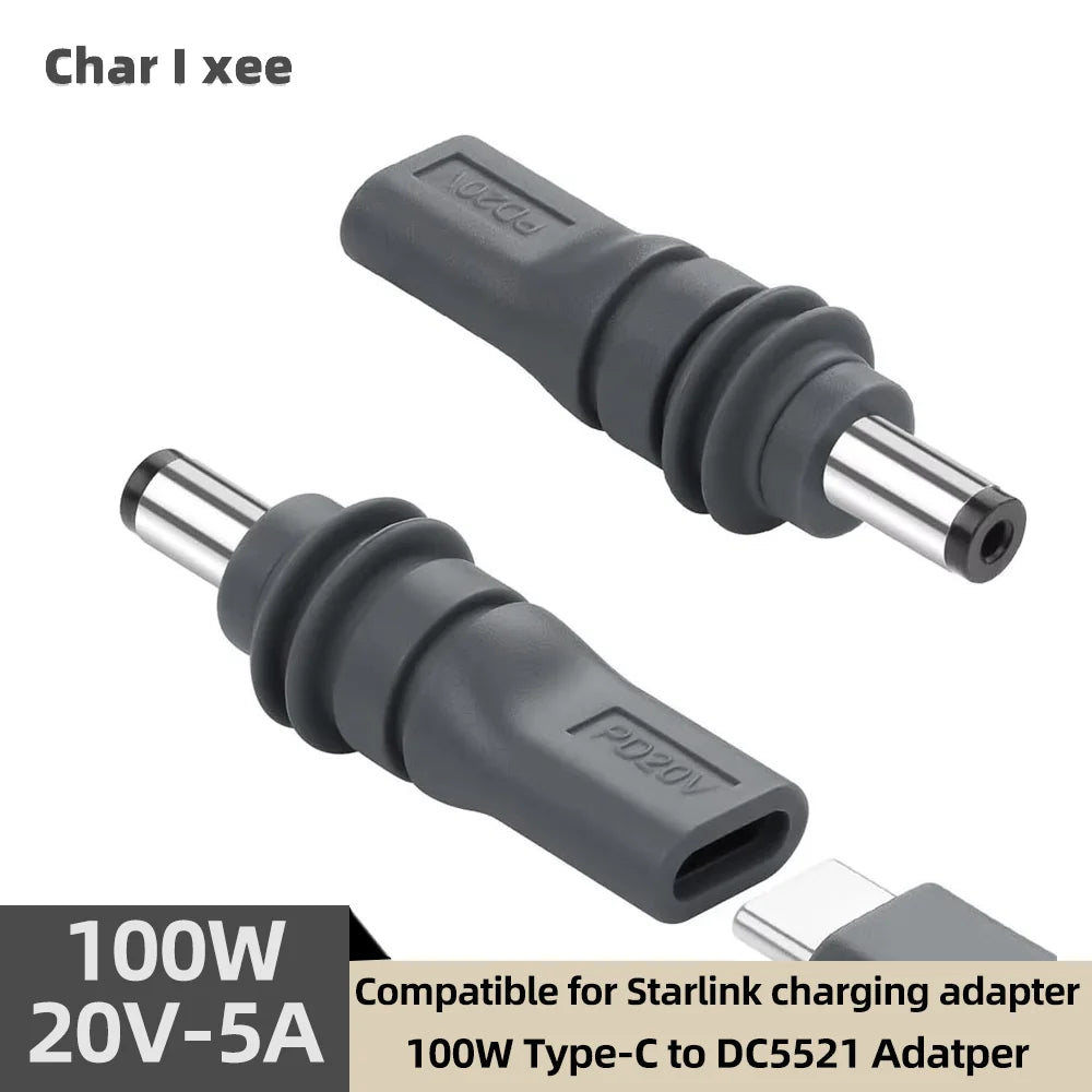 Type-C to DC Power Adapter for Starlink Mini PD100W USB C Fe