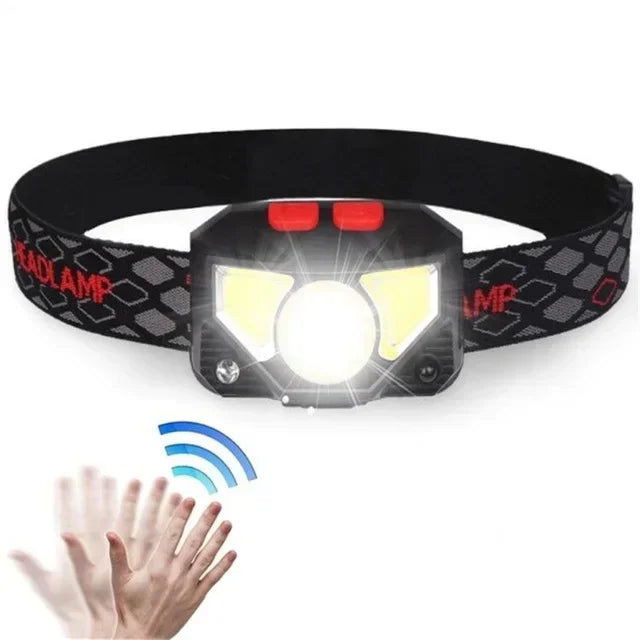 1200 Lumen Bright Headlamp Flashlight LED Rechargeable Headlight Red Light Waterproof Motion Sensor Head Lamp Fishing Head Light