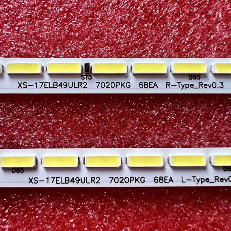 LED Backlight Strip for Hitachi 49HGT69U Vestel 49 17ELB49ULR2 7020PKG 68EA L-R TYPE - Replacement TV